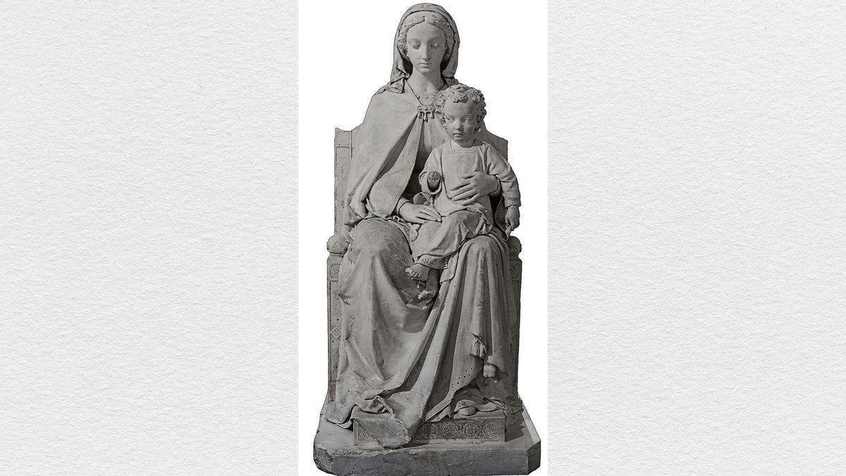 Modelo en escayola de la escultura «La Vigen de Covadonga», obra de Juan Samsó y Lengly.