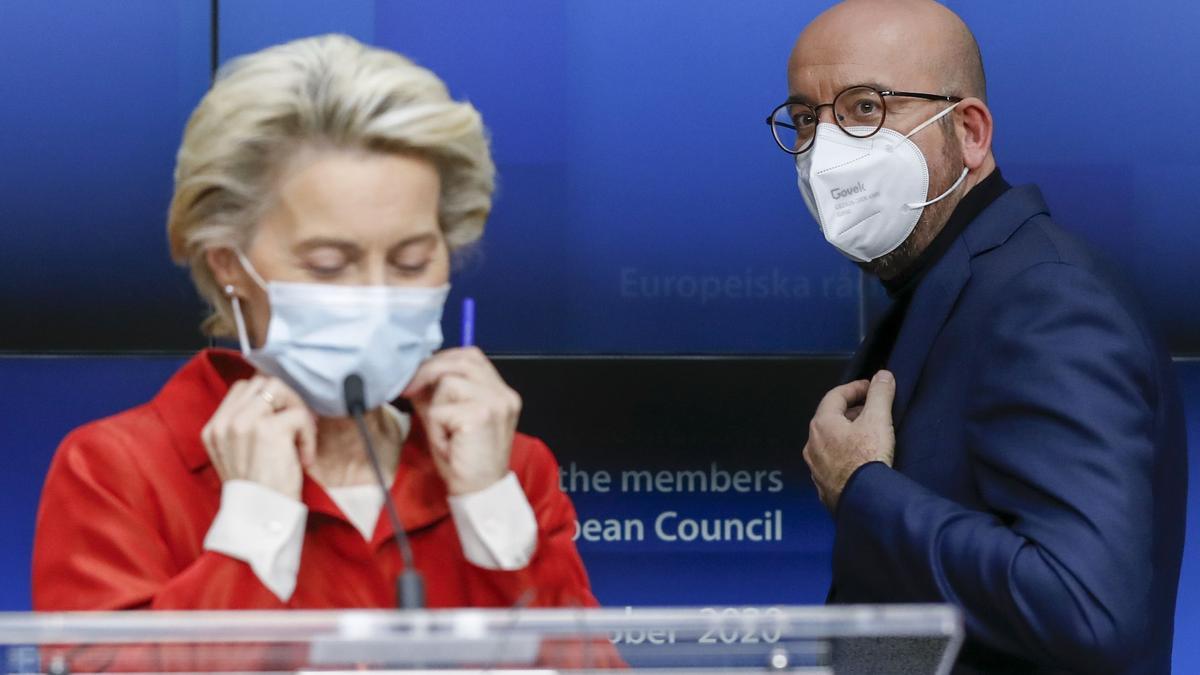 Ursula von der Leyen y Charles Michel, el pasado octubre en Bruselas.