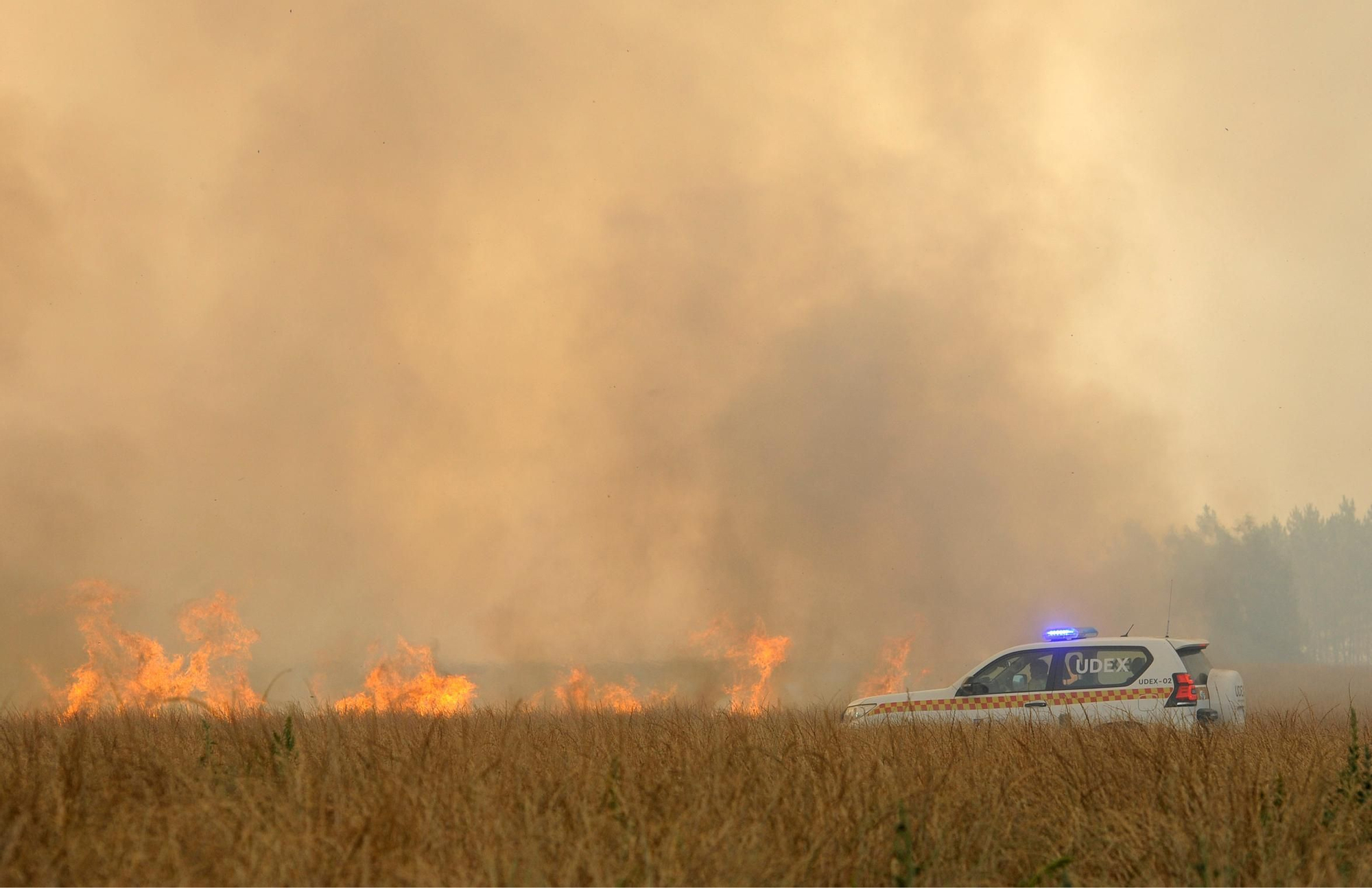 Una chispa provoca un incendio forestal en Lalín