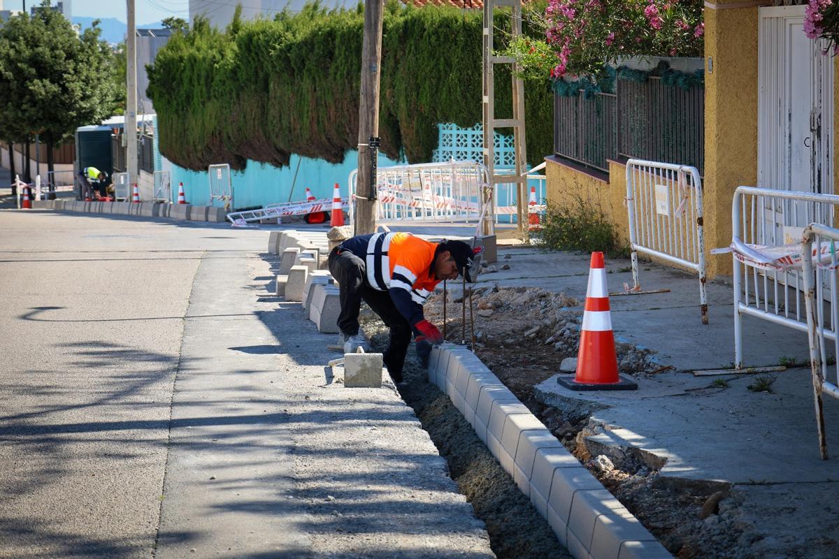 Una de las obras que se están desarrollando en El Vedat.