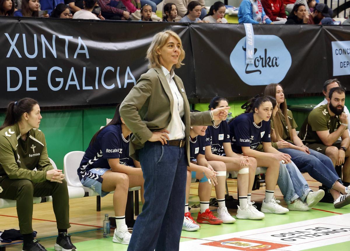 Cristina Cantero, durante el último partido del Celta Femxa Zorka en Navia, contra el Santfliuenc, este 12 de abril de 2026. Cristina Cantero, durante el último partido del Celta Femxa Zorka en Navia, contra el Santfliuenc, este 12 de abril de 2026.