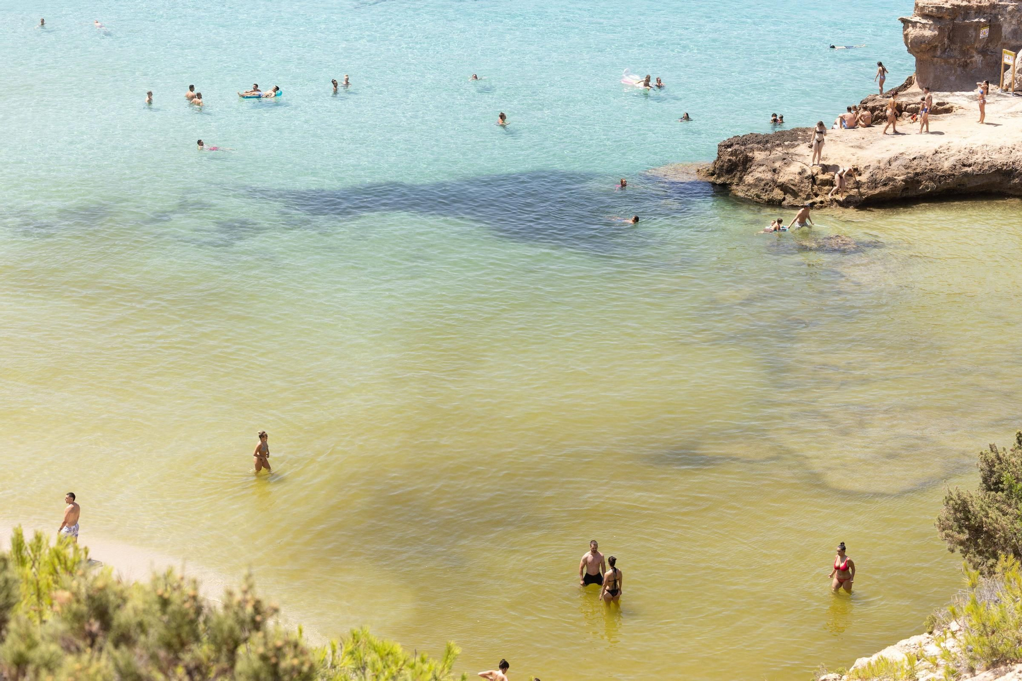 Aquí están todas las fotos de la instalación de bombas para evitar manchas de microalgas en Cala Tarida