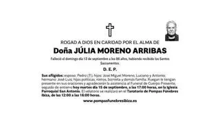 Esquela Júlia Moreno Arribas