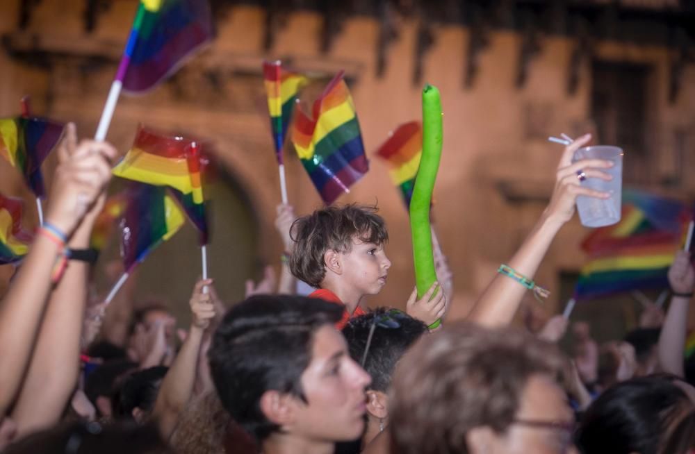 La marcha del Orgullo terminó en la plaza del Ayuntamiento con la lectura del manifiesto.