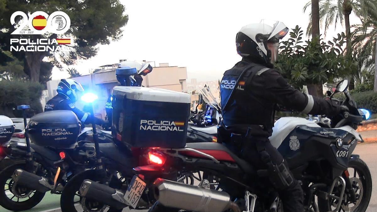 Agentes de la Policía Nacional en Palma.