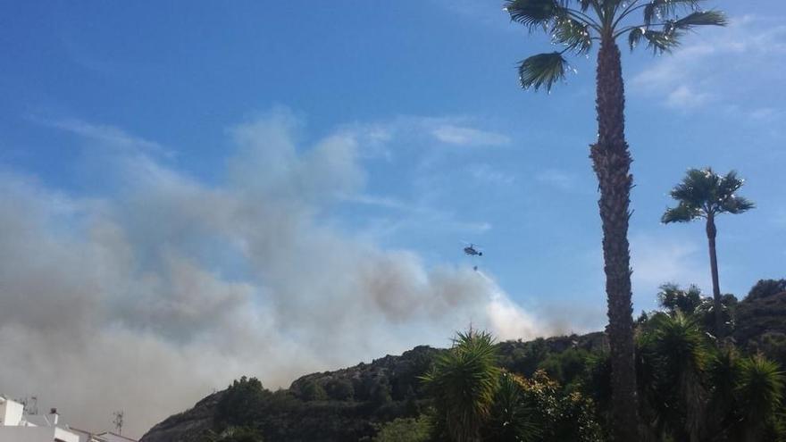 Imagen del incendio declarado en Manilva.