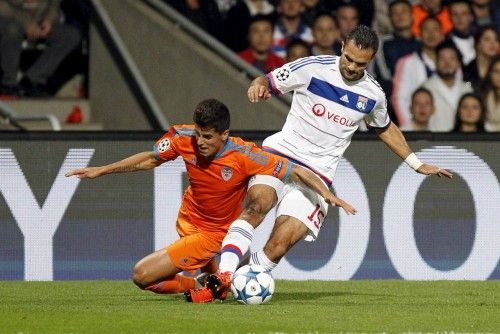 Imágenes del partido entre el Lyon y el Valencia en Gerland
