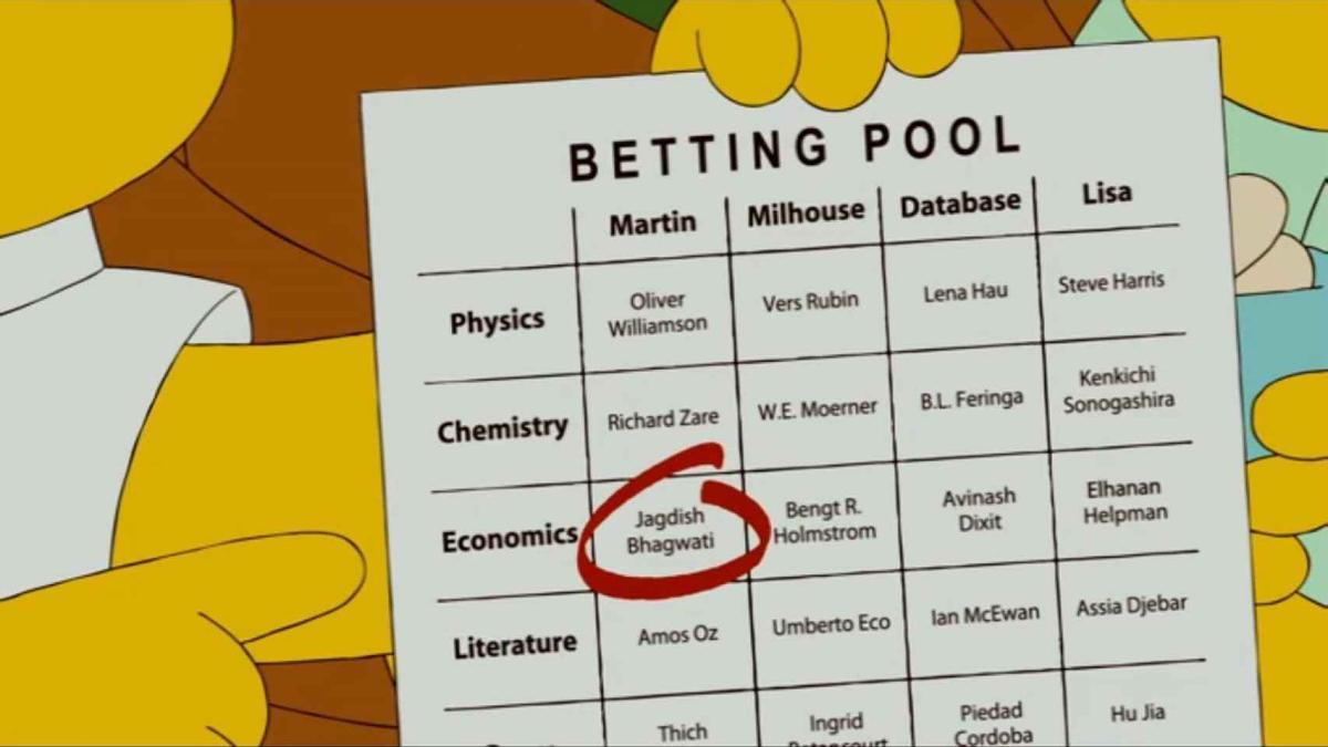 La travessa dels Premis Nobel dels Simpsons