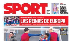 La portada de SPORT de hoy