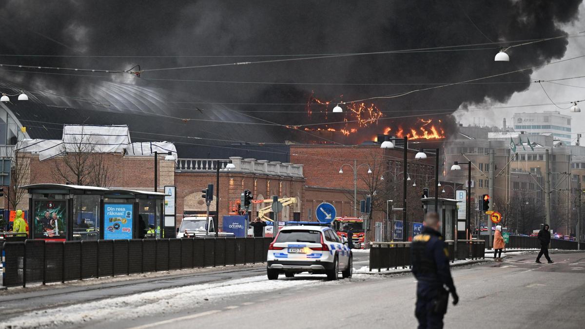 Incendio en Liseberg, un parque de atracciones de Gotemburgo, Suecia