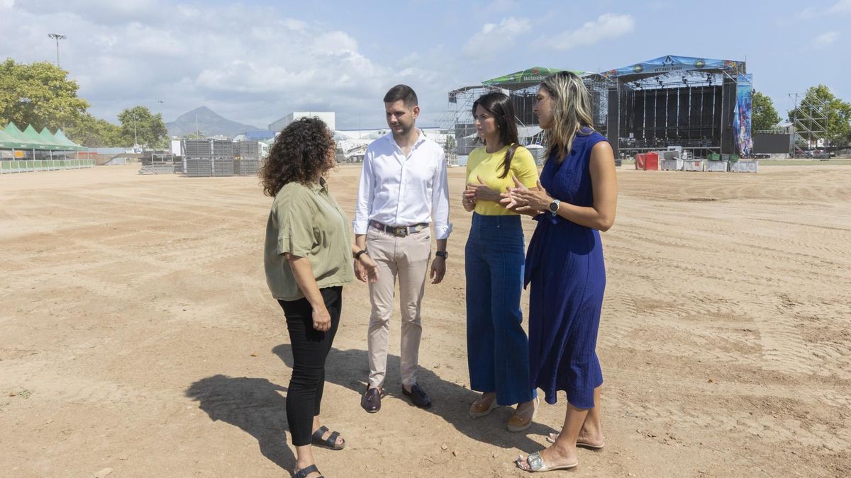 Los representantes del Gobierno local, en el recinto de conciertos