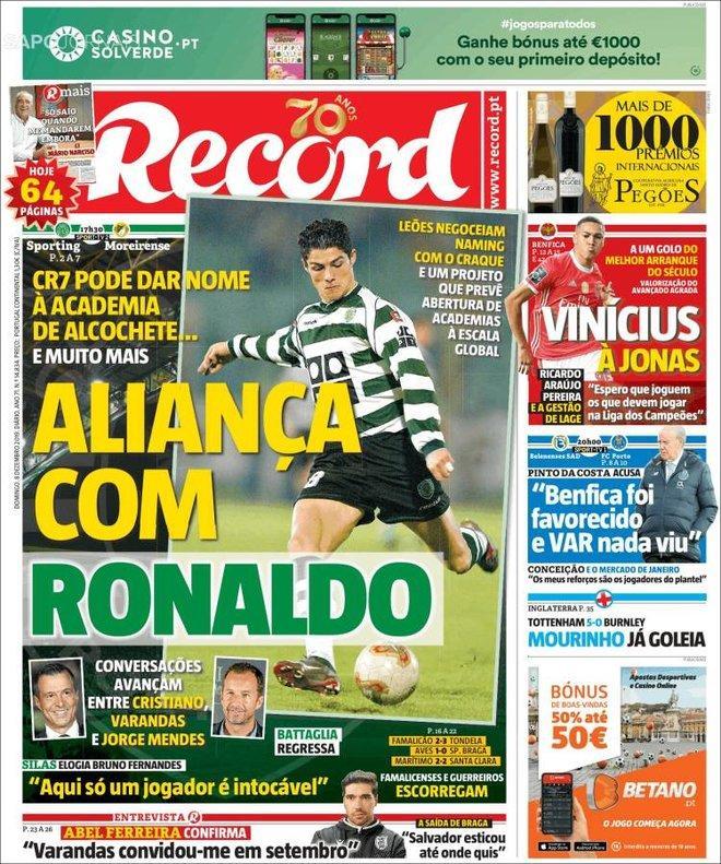 Portada de Record del domingo 8 de diciembre