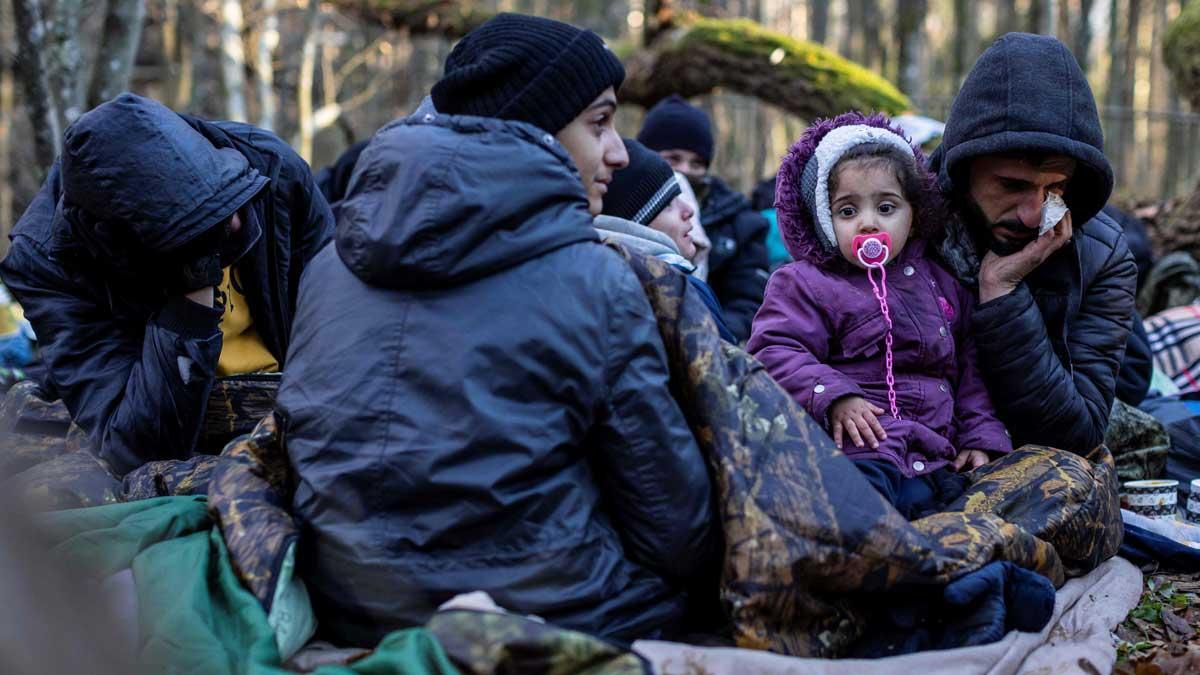 Cientos de migrantes intentan cruzar la frontera entre Polonia y Bielorrusia de noche