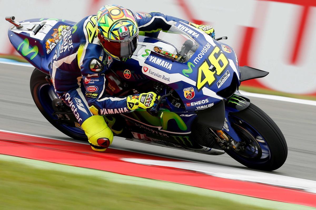 Rossi en la sesión de clasificación del GP de Alemania en 2016.