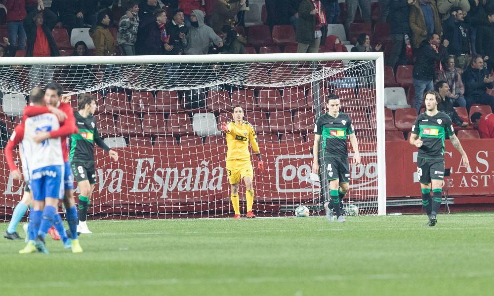 Un momento del Sporting de Gijón-Elche