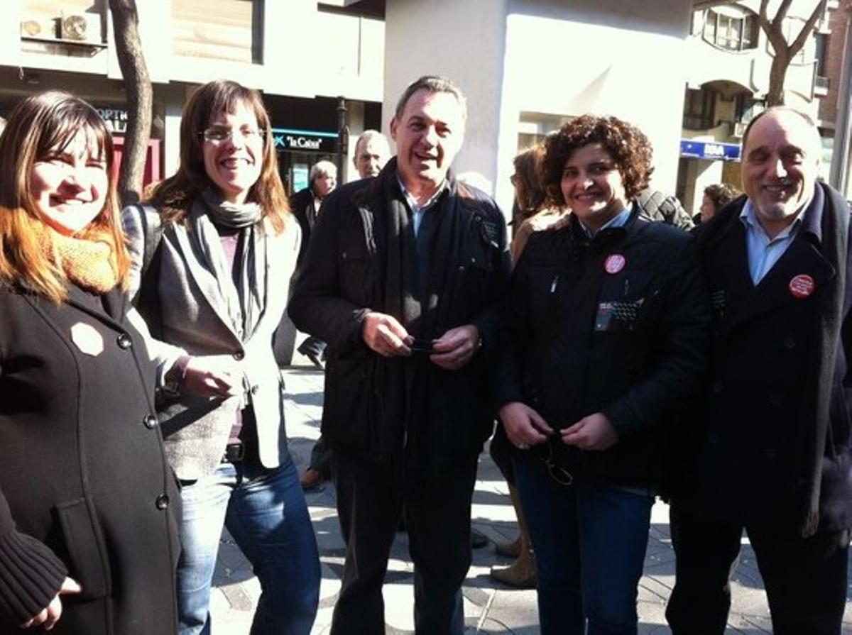Josep Maria Sabate, Rosa M. Iborra, Martina García i Judith Alberich, a la manifestació de Tarragona. FOTO: JUDIT ALBERICH