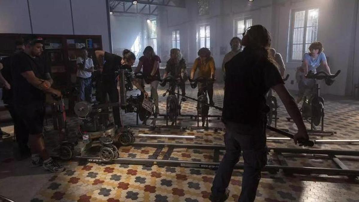 Un rodaje de una película en València, en una imagen de archivo.