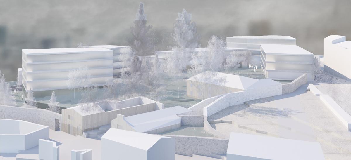 INFOGRAFIA DEL DESARROLLO PREVISTO EN VILLA CELINA, EN VILABOA ( CULLEREDO ).