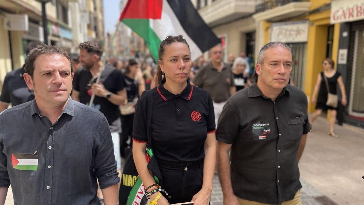 Representantes de Compromís en una concentración por Palestina en Castelló el pasado junio.