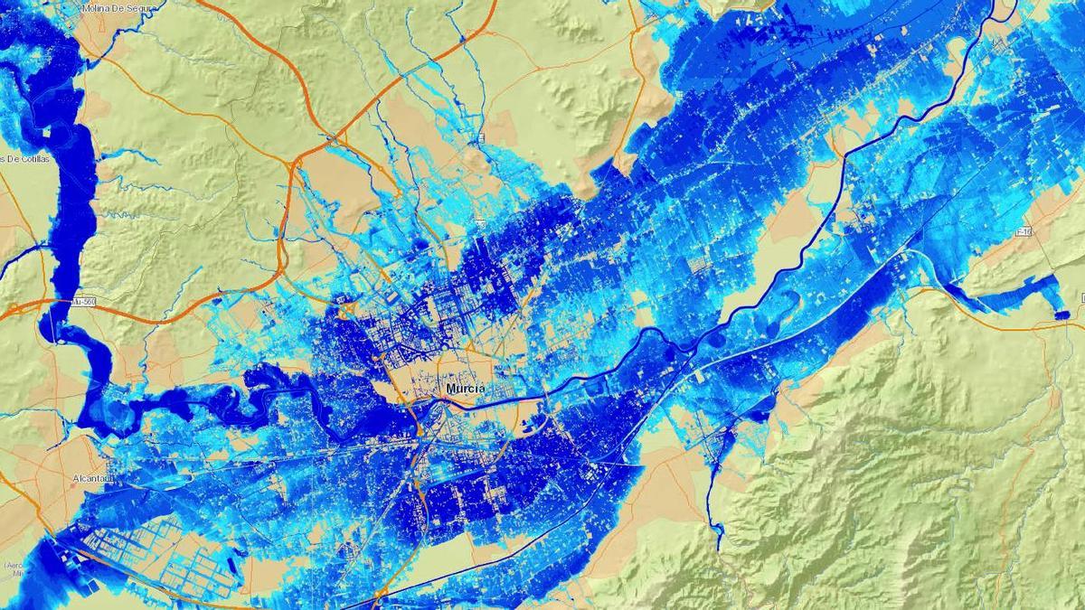 Mapa de peligrosidad de Murcia