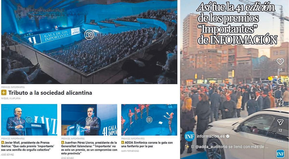 La portada de la web y una de las publicaciones en Instagram.