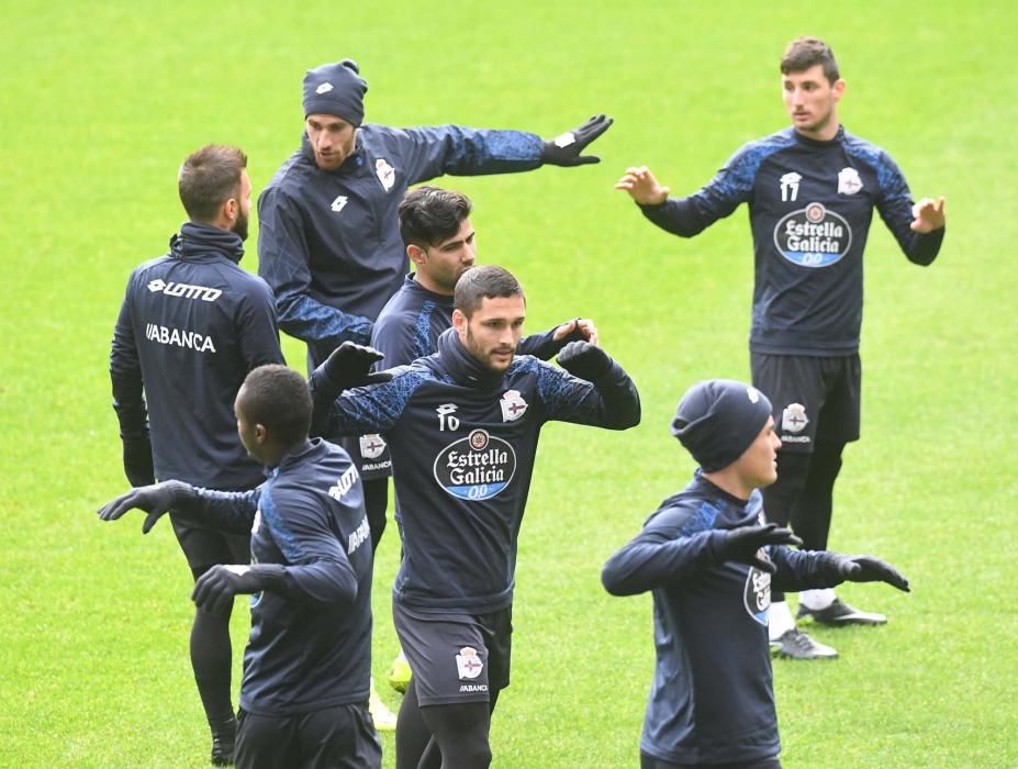 Entrenamiento en Riazor antes de Mendizorroza