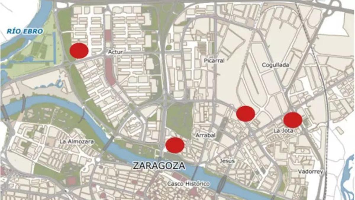 Zaragoza ha escogido las primeras cuatro zonas de aparcamiento donde colocar placas solares.