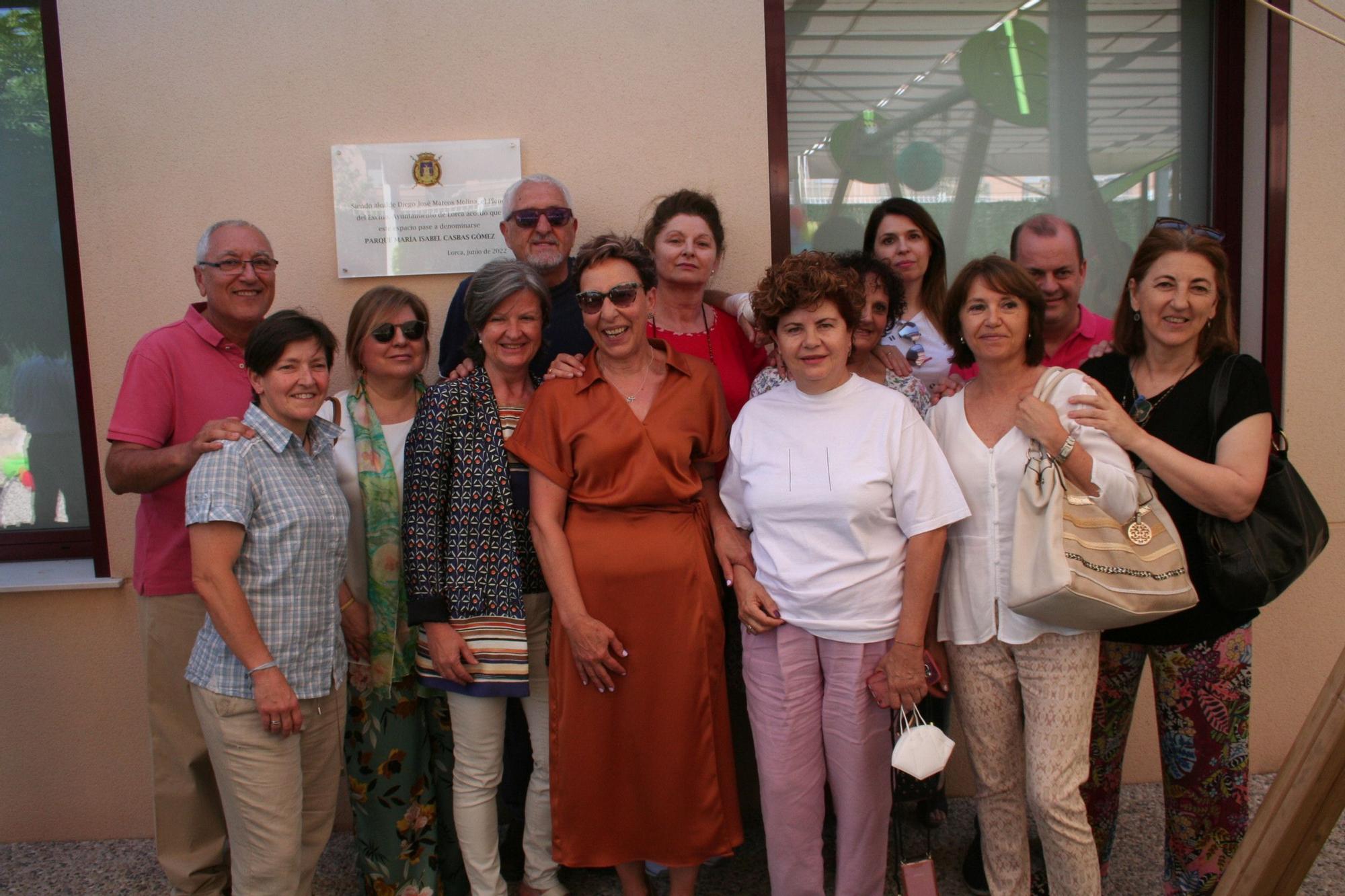 María Isabel Casbas da nombre al parque del Centro de Atención Temprana de Lorca