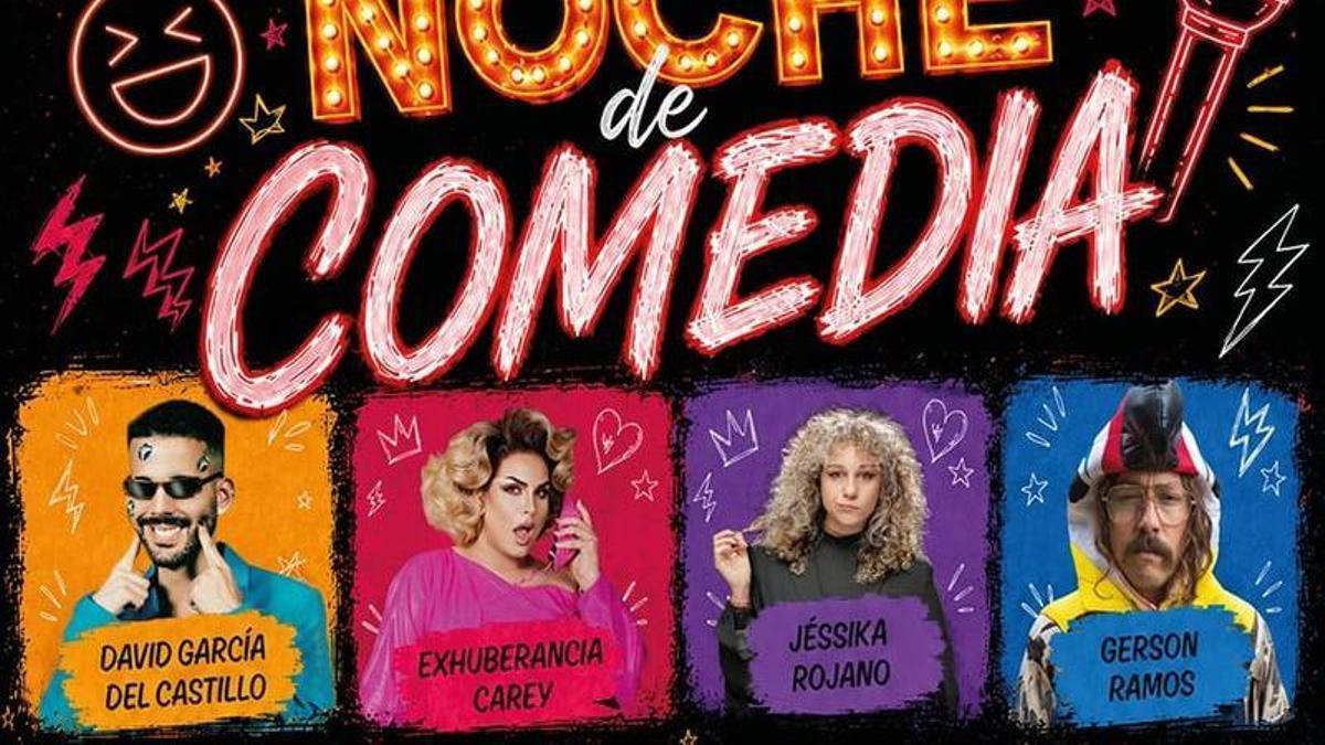 Cartel de la noche benéfica del humor