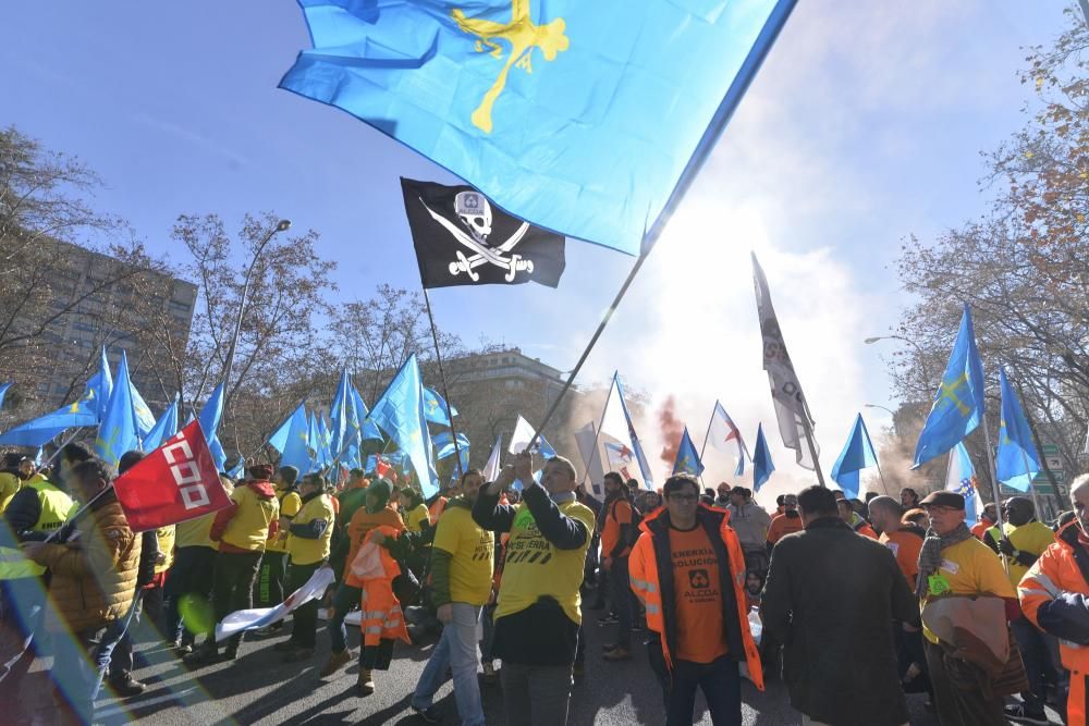 Manifestación de trabajadores de Alcoa en Madrid