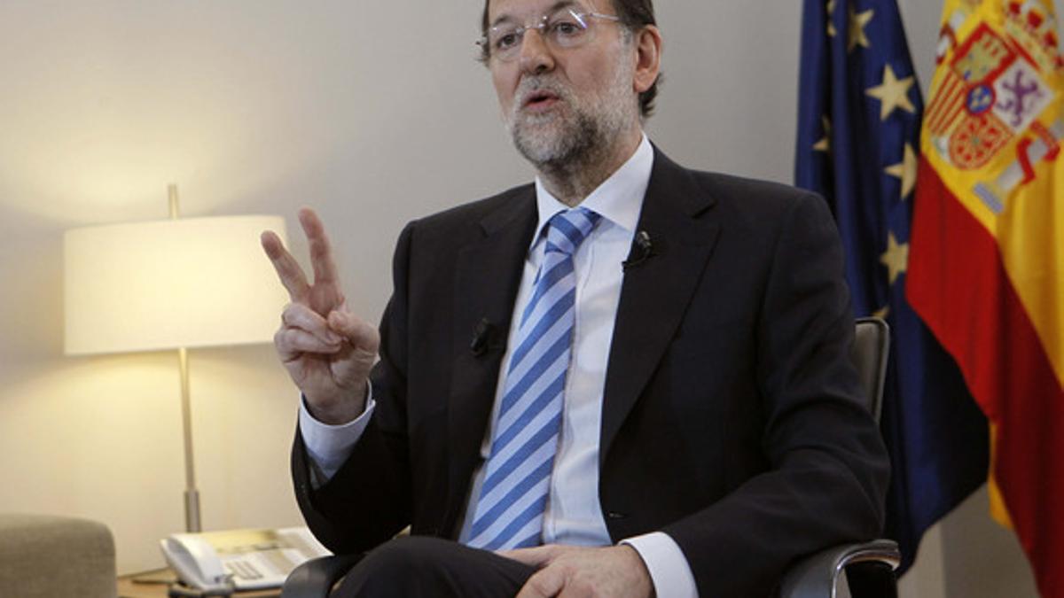 Mariano Rajoy durante la entrevista con EFE.