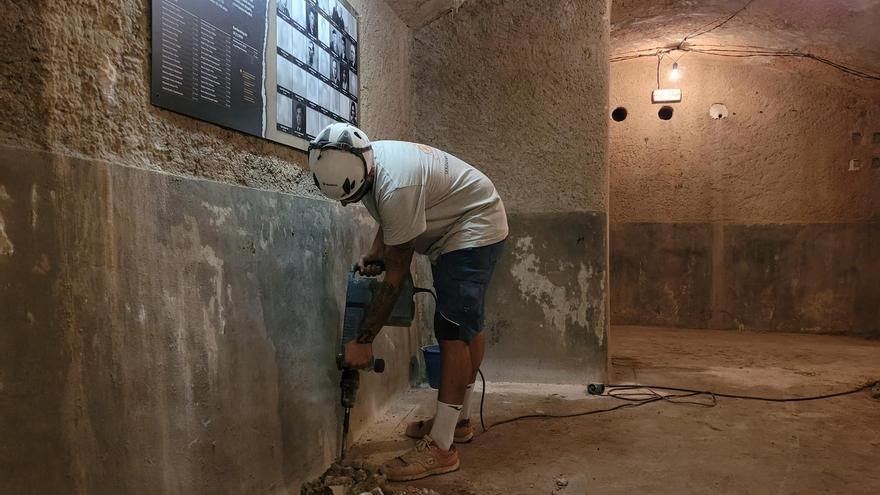 Treballs de millora del refugi antiaeri de l&#039;escola Renaixença de Manresa