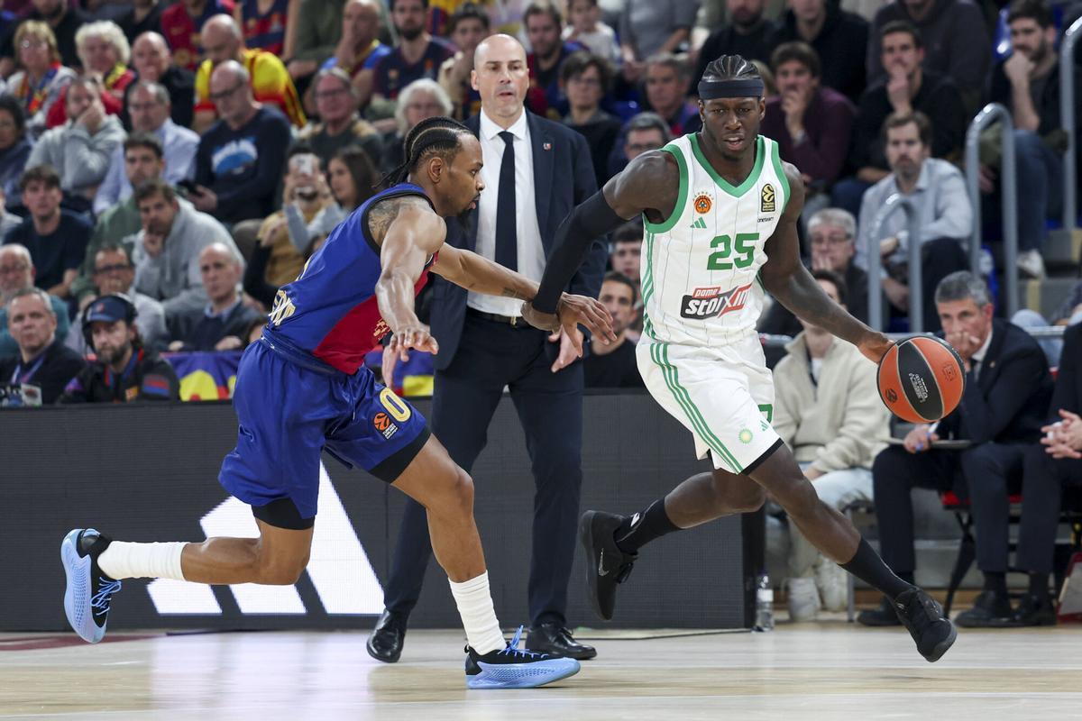 Punter, con Peñarroya al fondo, en el Barça-Panathinaikos de la pasada campaña.