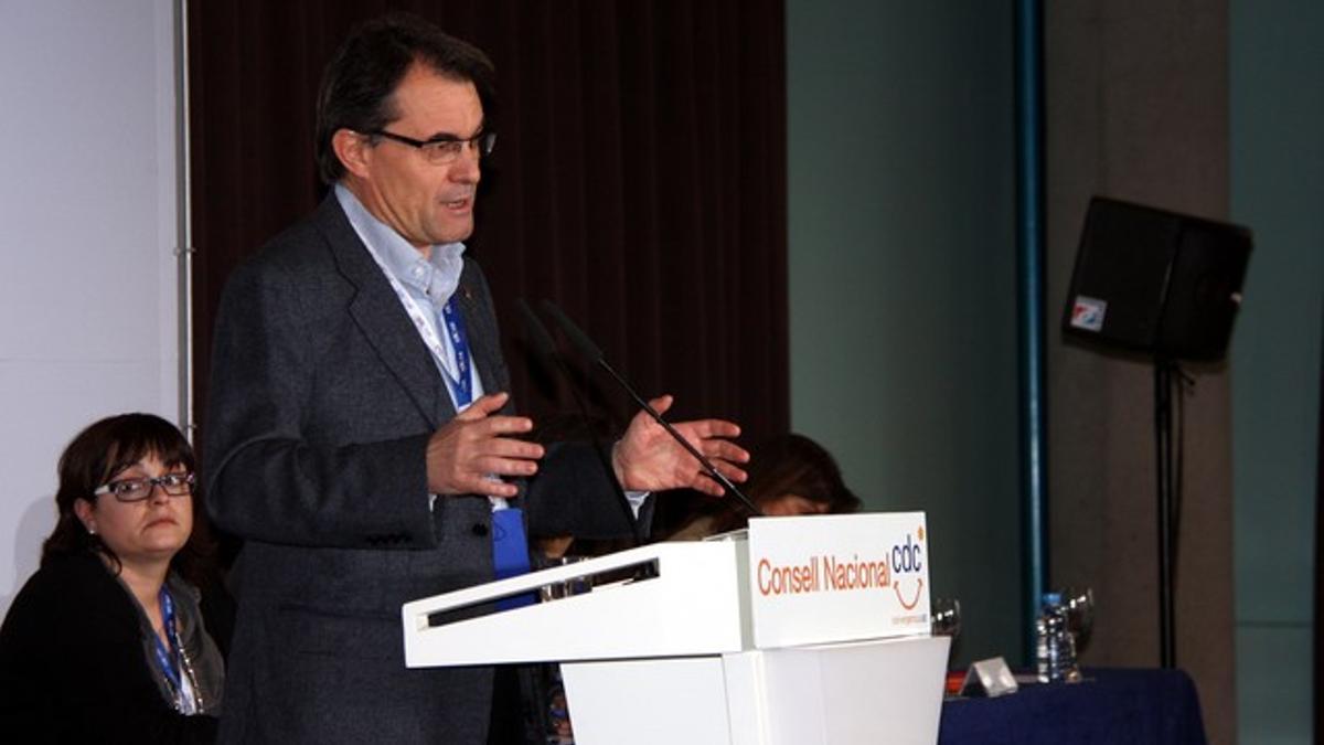 Artur Mas, durante su intervención ante el consell nacional de CDC, este sábado.