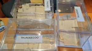 Urnes amb les tres circumscripcions amb el vot CERA a Astúries