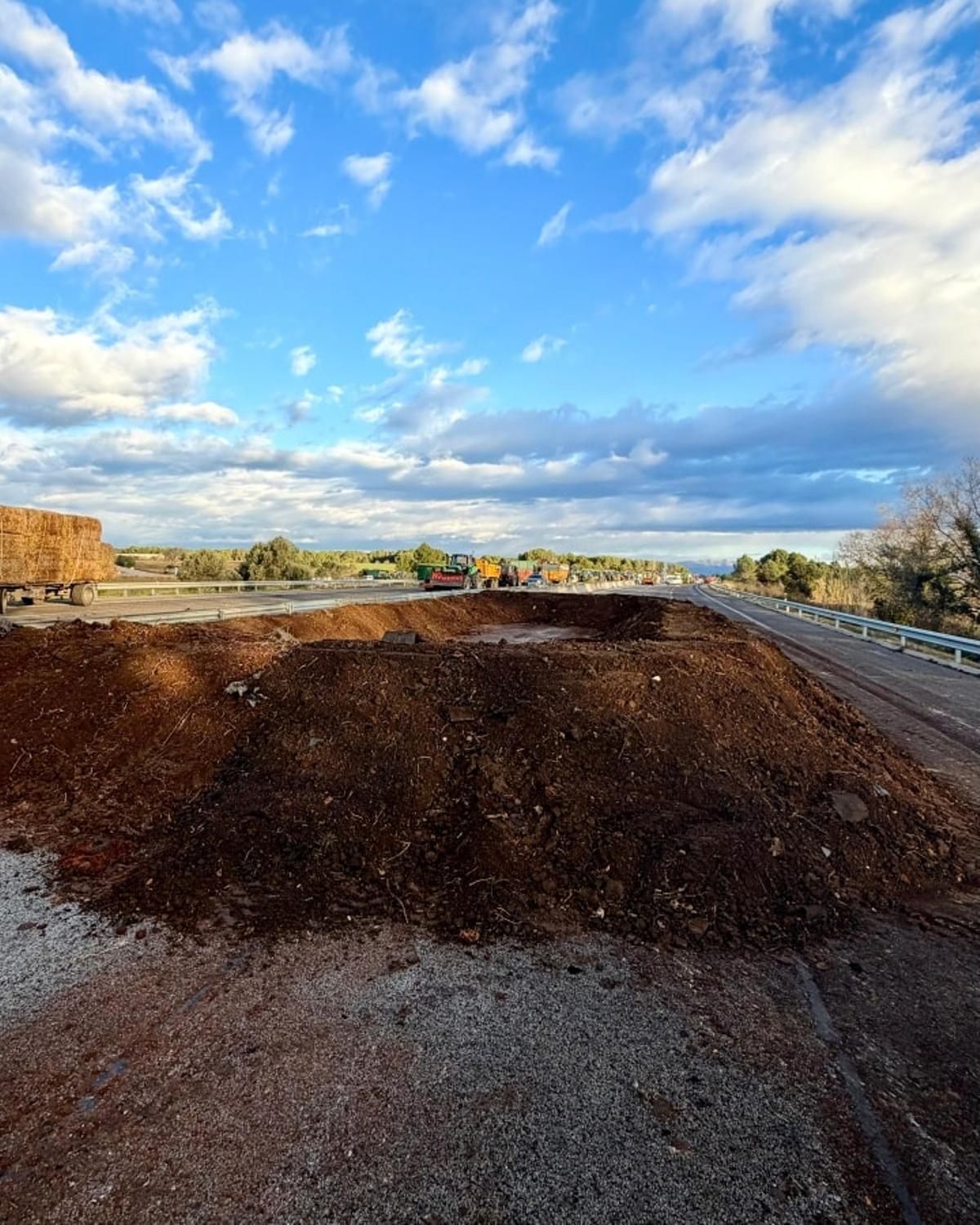 La piscina de purins a l'AP-7, a Pontós