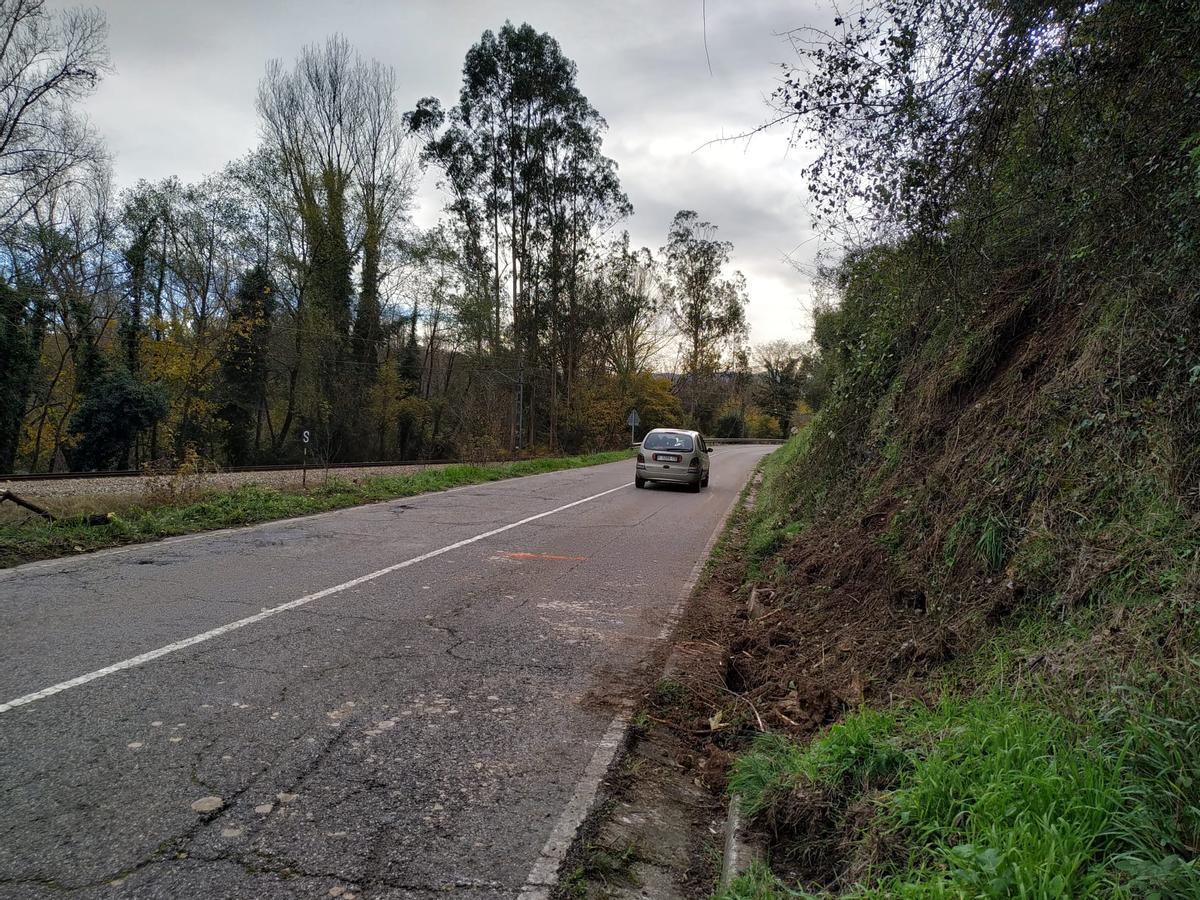 Un tramo de la carretera de Grado a Avilés.