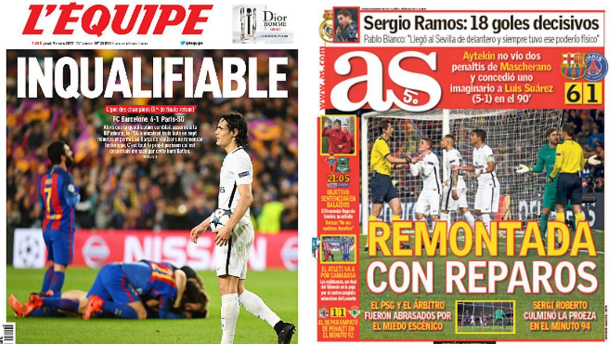 Barça - PSG: las portadas de la prensa deportiva de este miércoles