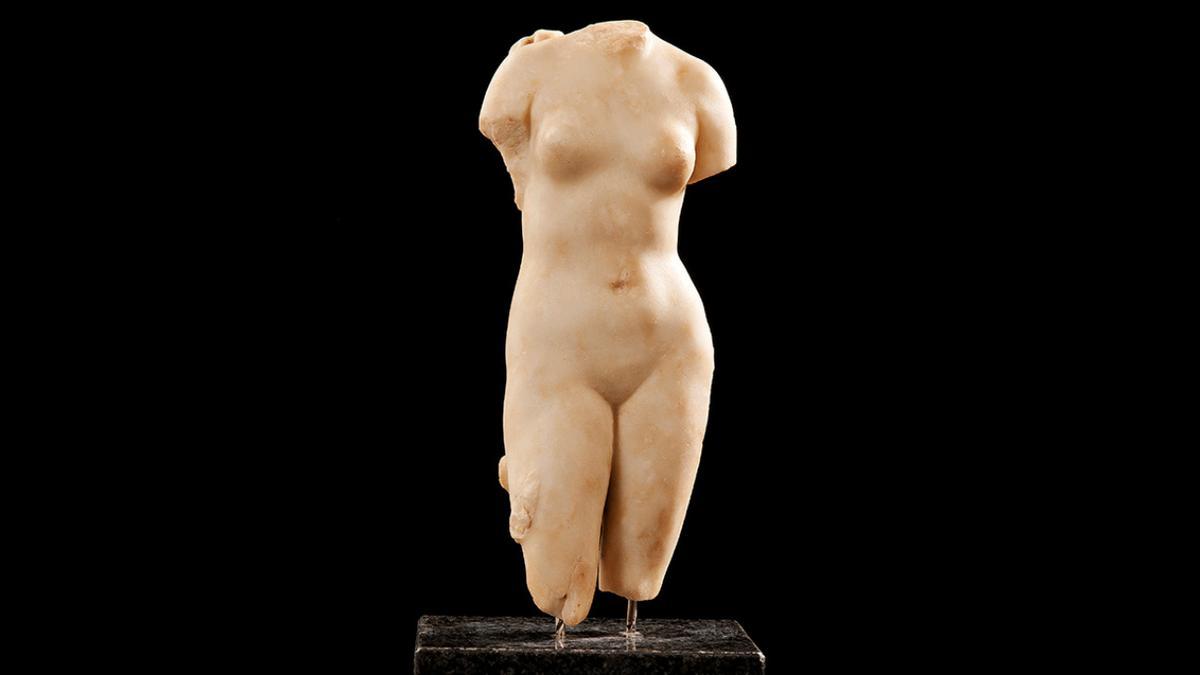 Imagen de la Venus de Badalona, expuesta en el museo de la ciudad