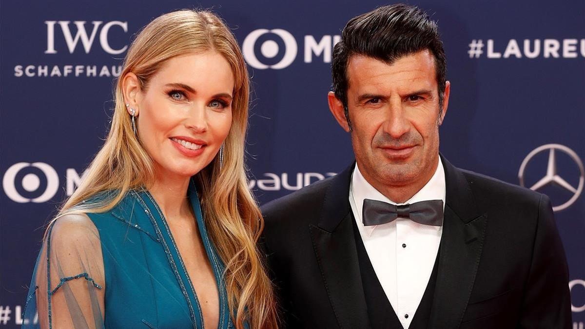 Luis Figo y Helen Svedin