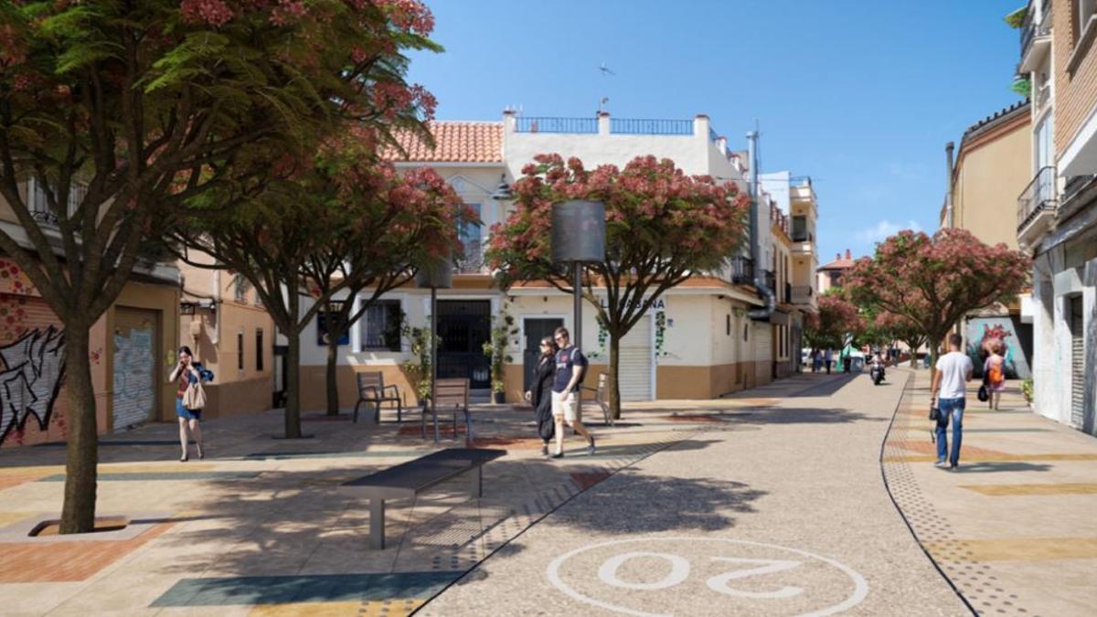 Obras de renovación en el barrio de Lagunillas.
