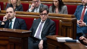 El president de la Generalitat, Salvador Illa, este miércoles en el Parlament