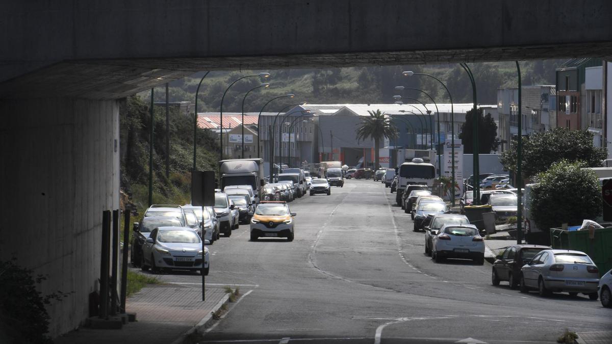 Uno de los viales del parque empresarial de Pocomaco
