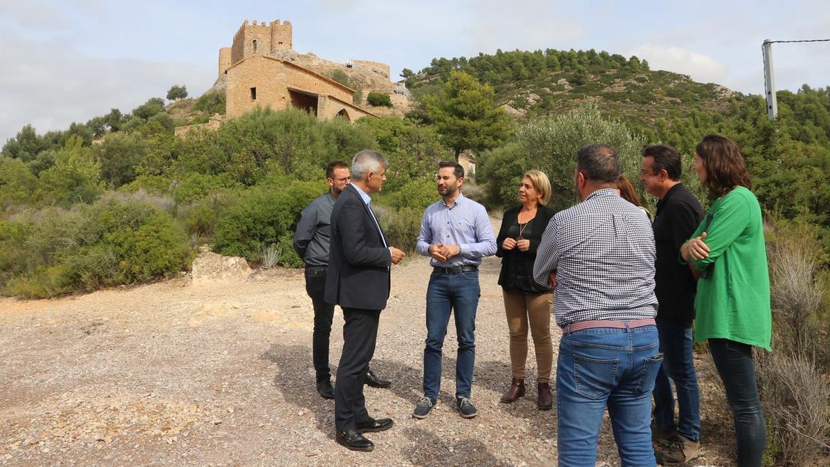 Imagen de la reciente inauguración de las obras de rehabilitación de la alcazaba del castillo.