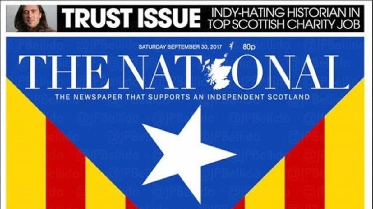 La portada del escocés 'The National' de este sábado.