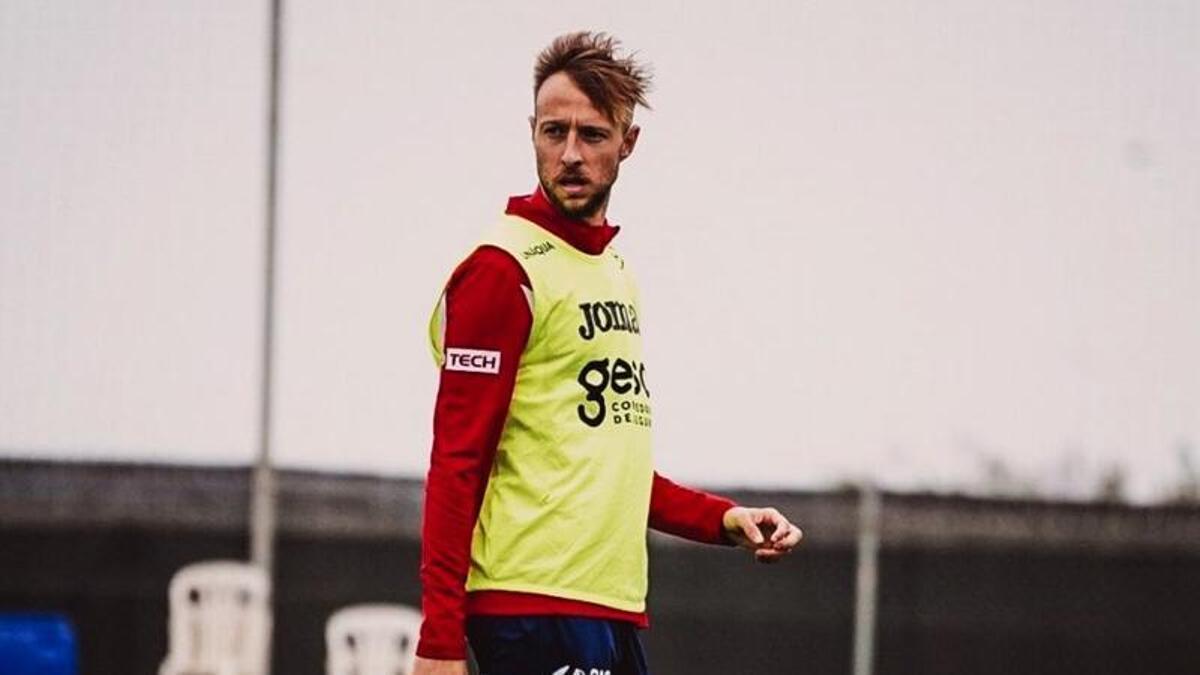 Victor Narro, en su última etapa como jugador cedido por la Sampdoria al Real Murcia.
