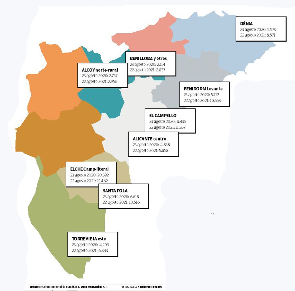 Visitantes en distintos puntos de la provincia