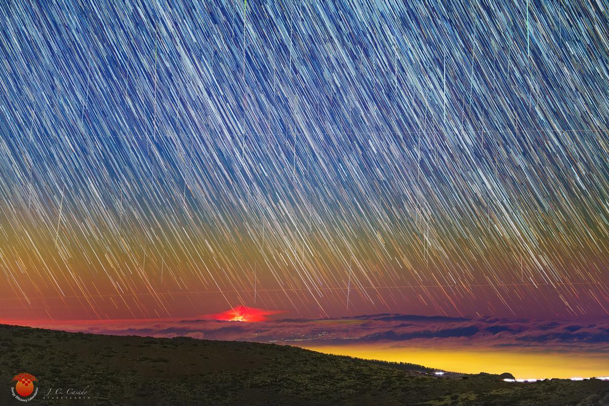 Gemínidas en un año anterior en el cielo de Canarias.