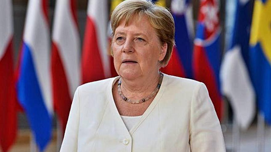 Angela Merkel, a la seva arribada a la cimera.