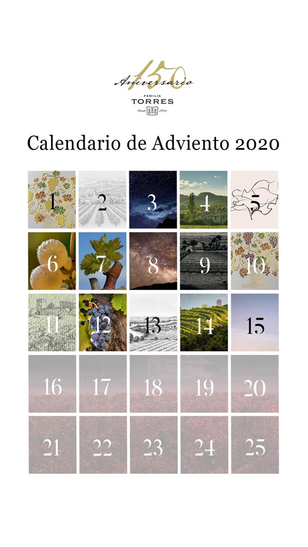 Calendario de adviento, de bodegas Familia Torres